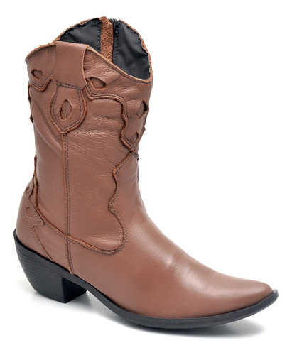 Bota Cano Alto Country Montaria Hipismo Feminina Couro