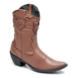 Bota Cano Alto Country Montaria Hipismo Feminina Couro