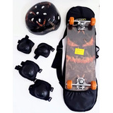 Patineta  Y Set Protección Casco Rodillera Codera Bolsa