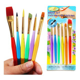  Set X6 Pinceles Rainbow Brush Arco Iris Arte Escolar !!