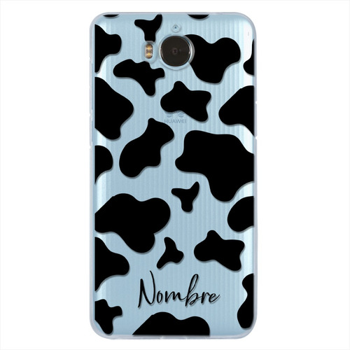 Funda Huawei Antigolpes Animal Print Vaca Con Tu Nombre