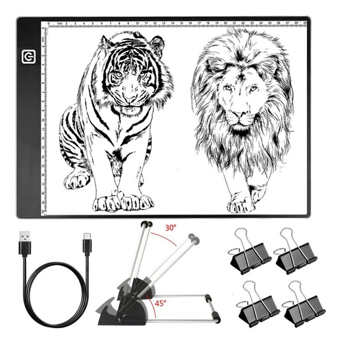 Caja De Luz De Rastreo Led A4 Portátil Escala  Mesa De...