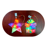 2 Adorno Led Multicolor  Estrella + Regalo Colgante