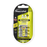 Pack 4 Pilas Aa Recargables Macrotel 2700mha / Tecnocenter