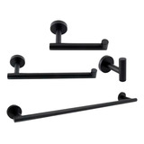 Kit De Accesorios 4 Piezas Para Baño, Negro Mate Dica 1100.2