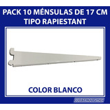 10 Mensula Reforzada 17cm Doble Enganche P/riel- Estanterias