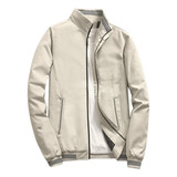 Chaqueta Bomber De Primavera Con Cremallera Para Hombre