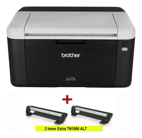 Impresora Laser Brother Hl-1202 + 2 Toner Extra Tn 1060 Civa