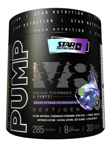 Pump V8 Next Gen Star Nutrition Oxido Nitrico Beta Alanina