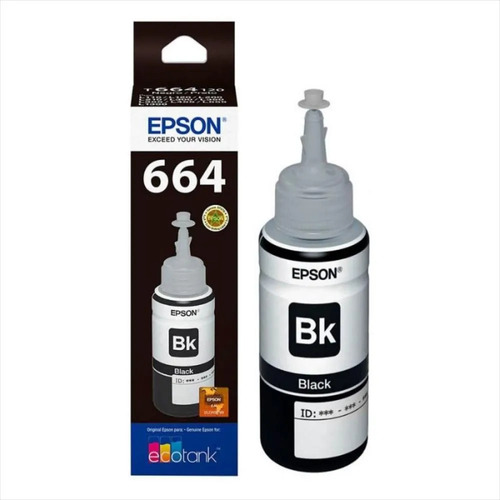 Botella De Tinta Epson 664 Negro Compatible Con Epson