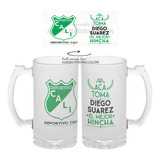 Mug Cervecero Taza Deportivo Cali Nombre Vidrio Opalizado