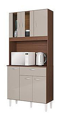 Alacena Mueble Auxiliar Cocina Magda 6 Puertas Capuchino Hue