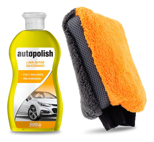 Autopolish Shampoo Siliconado X 500 Ml + Manopla Microfibra