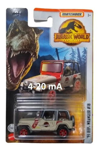 Matchbox Jeep Wrangler Rollbar Jurassic Park