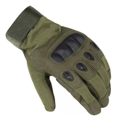 Guantes Tacticos Completos Dedo Moto Táctil Anti Derrape Color Verde Musgo