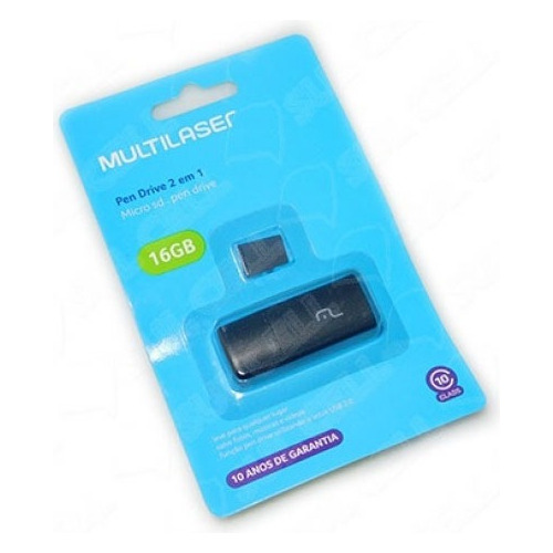 Pen Drive 16gb 2 Em 1 Micro Sd - Multilaser