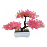 Árvore Bonsai Artificial Mesa De Pinheiro Japonês Rosa