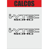 Calco Para Auto I Vtec Honda New Civic Juego X2 Calcomania