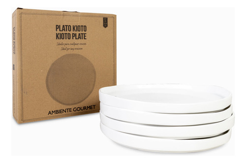 Plato Kioto 22.8cm Setx4 Ambiente Gourmet