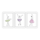 Quadro Decorativo Moldura 50x70cm Balé Ballet Bailarinas