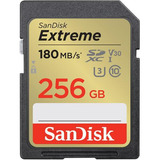 Cartão Memória Sandisk Extreme Sd Xc 256gb V30 180mb/s Uhs-i