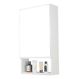 Armário Para Banheiro Com Espelho Tebas Branco 34cm