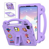 Capa Para Tab A7, Estilo Infantil Com Slot Para Caneta Cor Roxo Claro