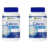 Kit 2x Cálcio D3 Vitamina K2mk7 550mg 60 Caps Full - Natsu