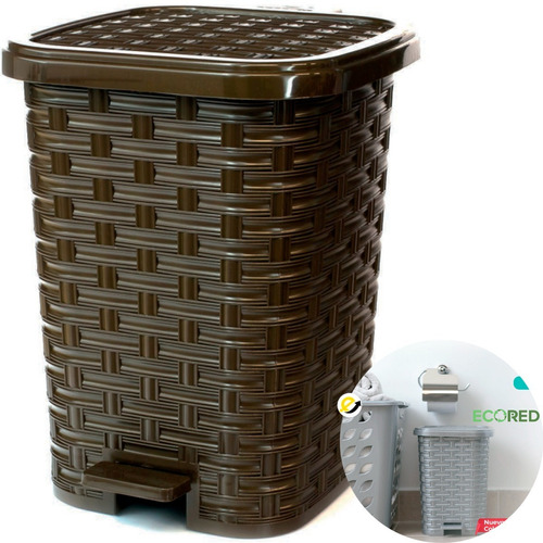 Papelera Rattan 10lt Plastired - Unidad a $19000