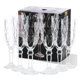 Juego De 6 Copas Vino Cristal Y Champaña Flauta De 165 Ml