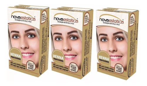 3 Kit Henna P/sobrancelhas Nova Estética + Brinde