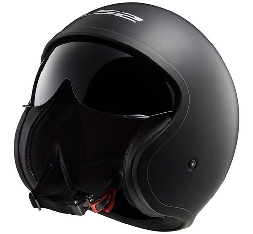 Casco Abierto Ls2 Of599 Spitfire Negro Mate Rider One