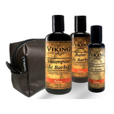 Kit De Barba Shampoo + Balm + Cond. Viking Terra+ Necessaire
