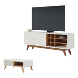 Conjunto Rack Para Tv E Mesa Centro Isabel Off-white Freijo