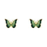 Par De ¡lindos Y Elegantes Aretes De Mariposa Plata 925