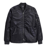 Chamarra H&m Bershka Zara Bomber Aviador Azul Marino Oscuro