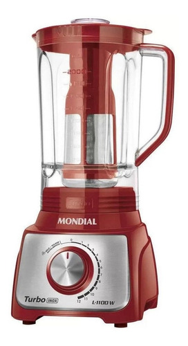 Liquidificador Mondial 1100w Turbo L-1100-ri Vermelho - 127v