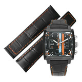 Correa Negra Cost Naranjas 22-20mm Compat. Tag Heuer Monaco