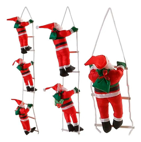 Papa Noel Escalera Colgante 25cm Decoración Navidad