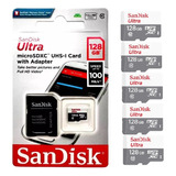 Kit 5 Sandisk Ultra Microsd 128gb Class10 Memory Card 100mb/