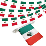 Banderin Viva México Colgante Banderas Fiesta Patrias Tela