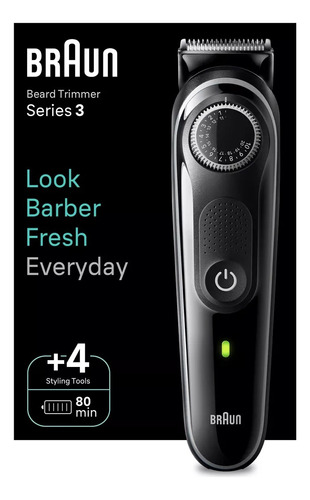 Recortadora De Barba Y Pelo Braun Bt3340 Para Hombre Color Negro