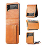 Funda Para Samsung Galaxy Z Flip 3 C/tarjero P U /marron