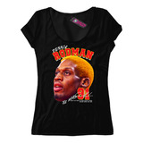 Remera Mujer Dennis Rodman Chicago Bulls 91 Nba Dn8 Dtg