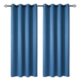 Set Cortinas Hogar 2 Paños 140x220 Cm Diseño Espiral Color Azul A9782