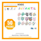 50 Kn95 Niños Cubrebocas Tapabocas Mascarilla Infantil 