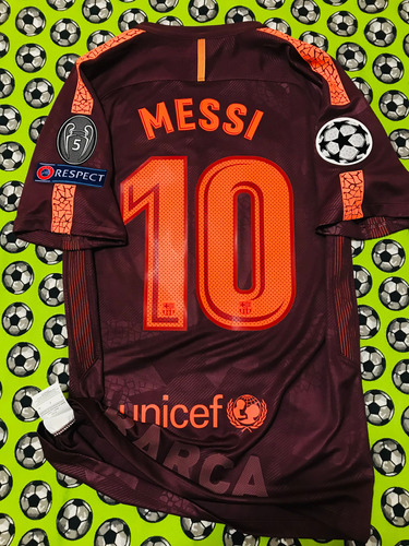 Jersey Nike Fc Barcelona Tercera 2017 2018 Lionel Messi S