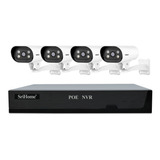 Kit Poe Nvr Nvs005 + 4 Cámaras Sh037b Qhd 4mp 1440p Srihome