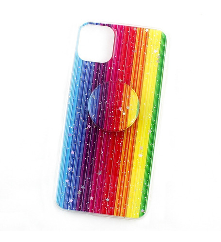 Funda Case Arcoíris Colores Brillos Flexible Para iPhone 11