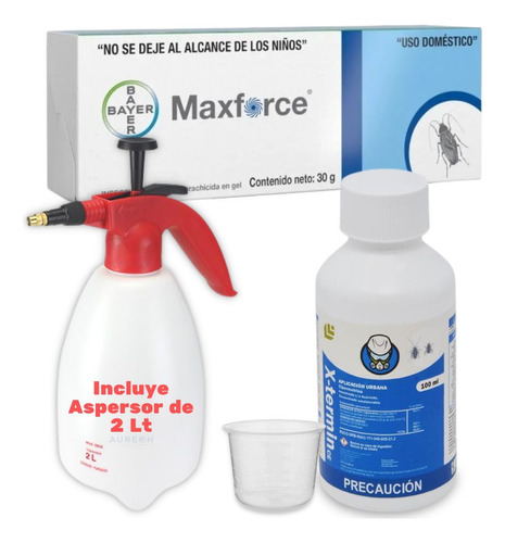 Kit Mata Cucarachas Maxforce Gel X-termin Y Fumigador Plagas